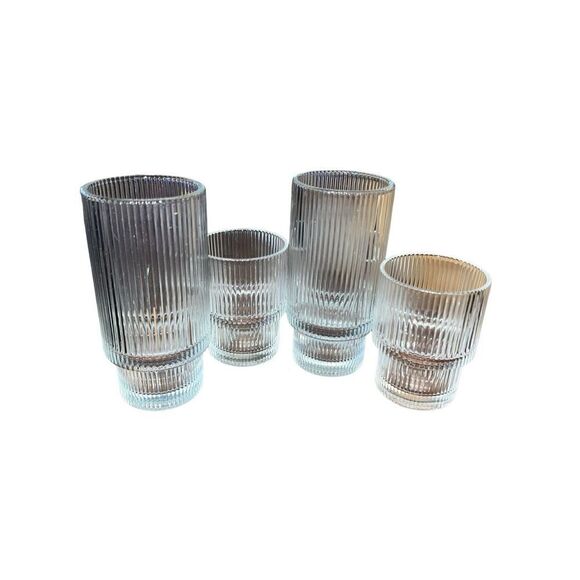 4 pack Whiskey vodka rocks bar cocktail glasses with glass straws and cleaner - Picture 4 of 4